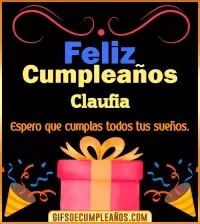GIF Mensaje de cumpleaños Claufia